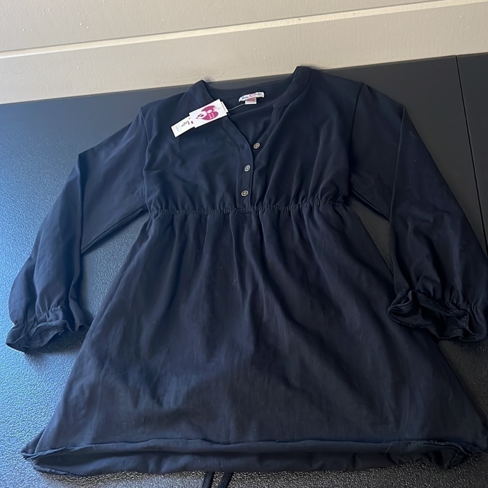 Times Two Maternity NWT Black Quarter Length Sleeve SZ Medium